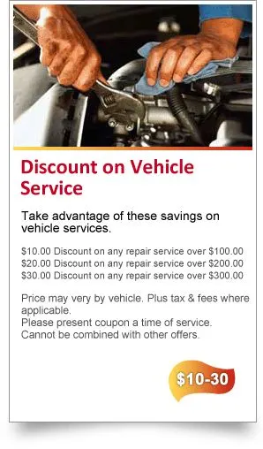 Discounted Service for cars or trucks
