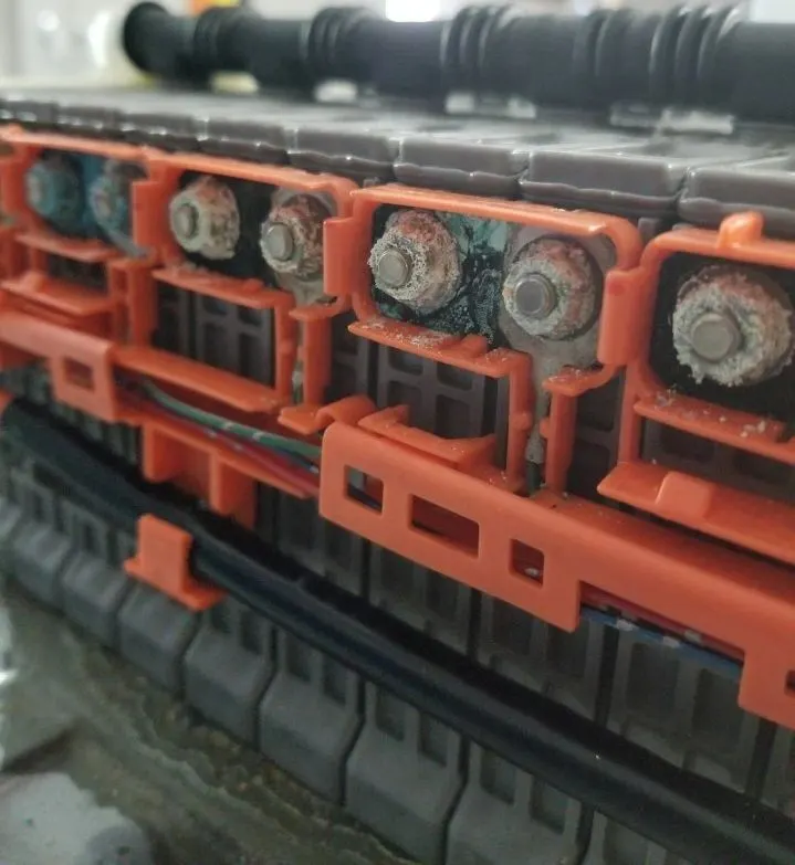 Damaged Hybrid Vehicle Battery