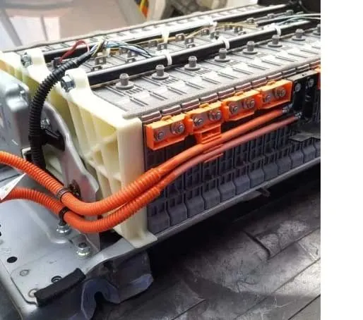A bank of batteries from a Hybrid Car or Truck