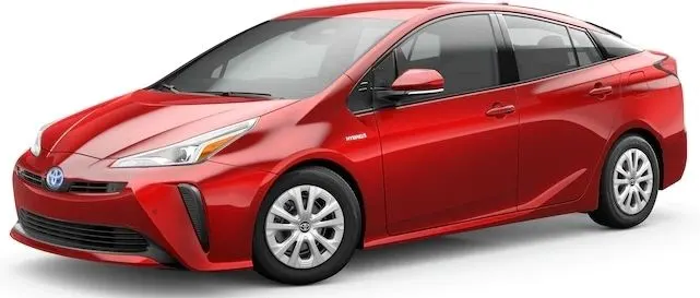 A Red Hybrid Car